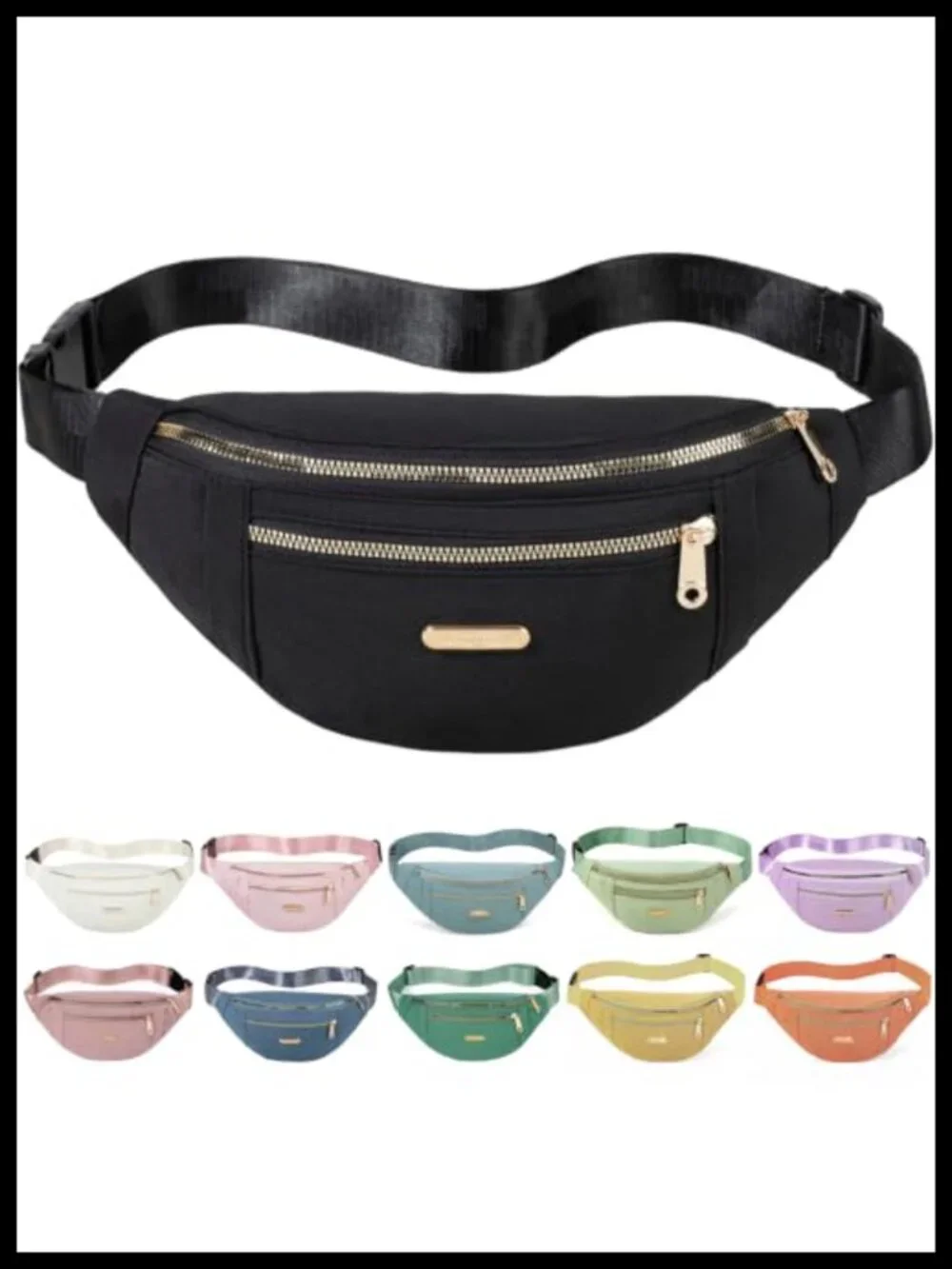 Polyester Fanny Pack Crossbody Waist Pack for Running Hiking Travel